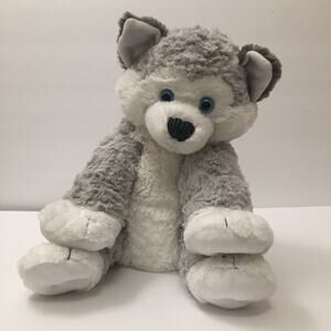 Build A Bear Grey Wolf Husky Puppy Plush 14"